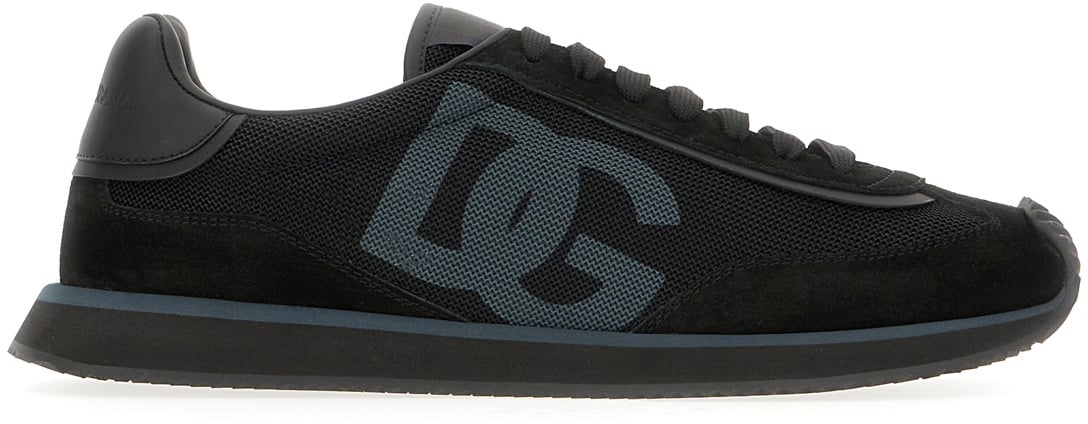 Dolce & Gabbana Dolce&gabbana Black suede and mesh DG Aria sneakers Zwart