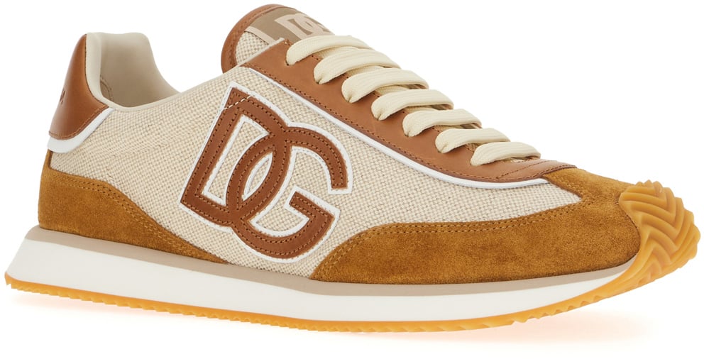 Dolce & Gabbana Dolce&gabbana Multicolor mesh and split leather Cushion sneakers Divers