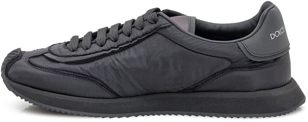 Dolce & Gabbana Sneaker Bassa con Applicazione Logo Laterale Donkergrijs