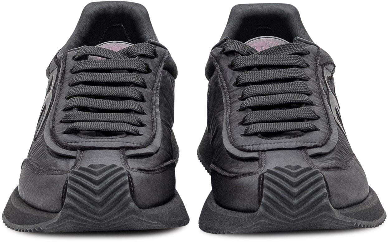 Dolce & Gabbana Sneaker Bassa con Applicazione Logo Laterale Donkergrijs