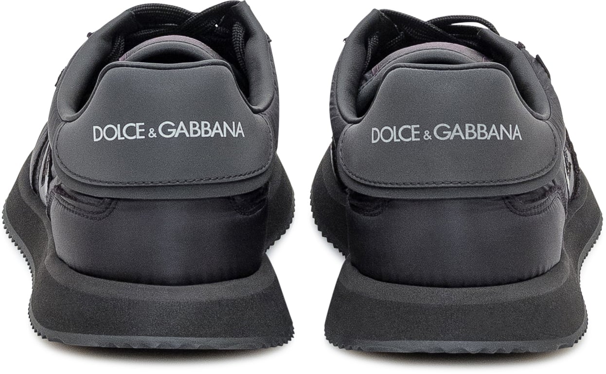 Dolce & Gabbana Sneaker Bassa con Applicazione Logo Laterale Donkergrijs