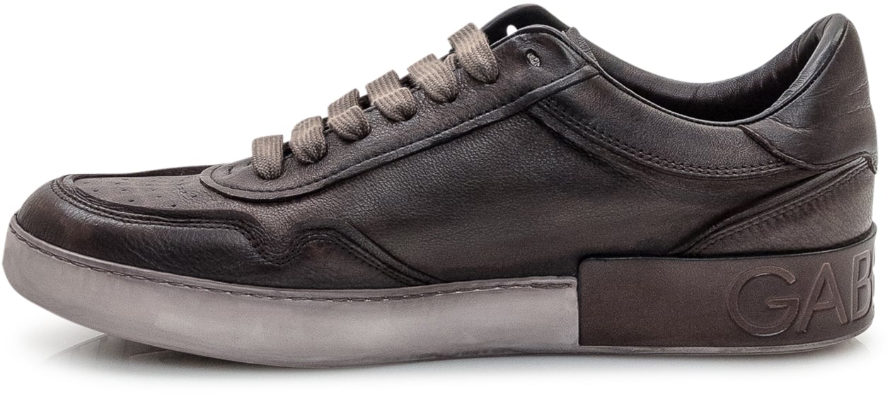 Dolce & Gabbana Dolce & Gabbana Sneakers Vit Beck in Pelle Marrone Bruin