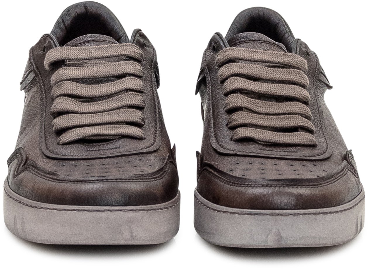 Dolce & Gabbana Dolce & Gabbana Sneakers Vit Beck in Pelle Marrone Bruin