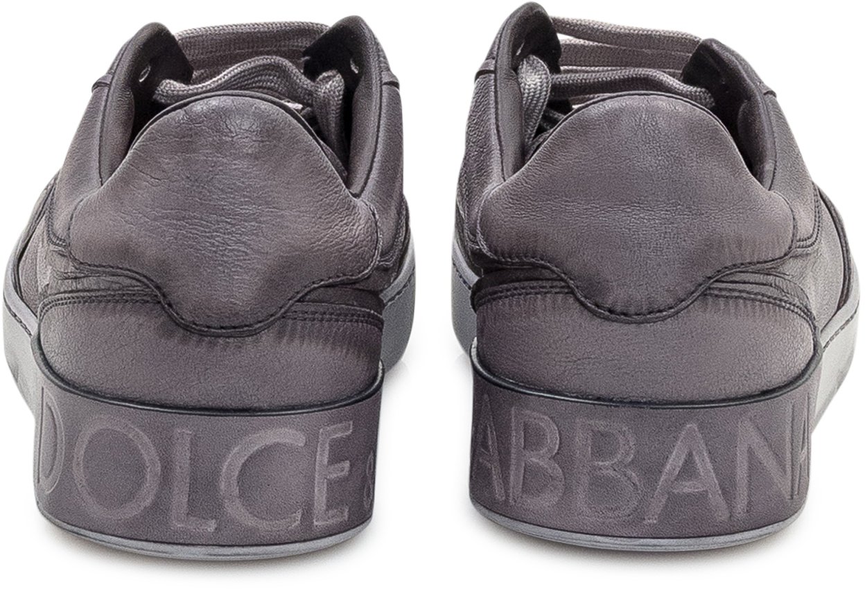 Dolce & Gabbana Dolce & Gabbana Sneakers Vit Beck in Pelle Grigia Donkergrijs
