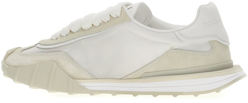 Dolce & Gabbana Dolce&gabbana White suede and nylon DG Athletic sneakers Wit