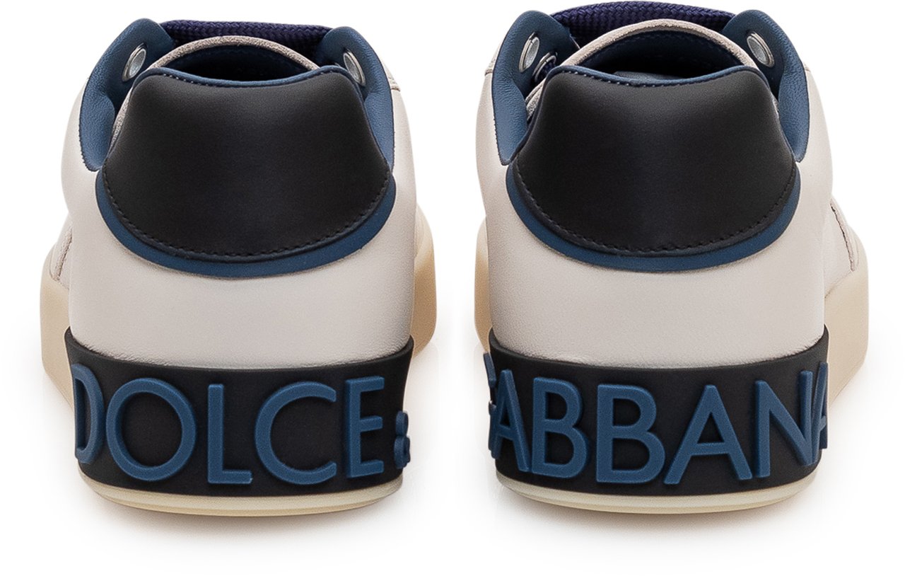 Dolce & Gabbana Sneaker Bassa Nappa con Logo Laterale Wit