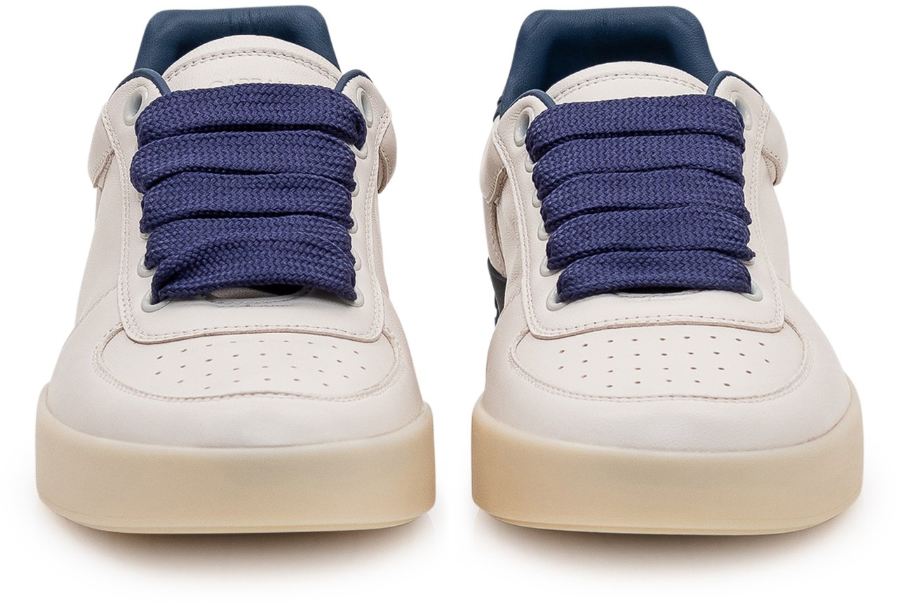 Dolce & Gabbana Sneaker Bassa Nappa con Logo Laterale Wit