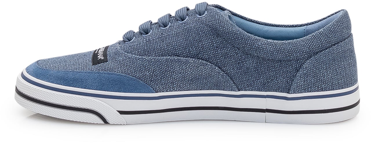 Dolce & Gabbana Sneaker Bassa in Tessuto con Lacci Blauw