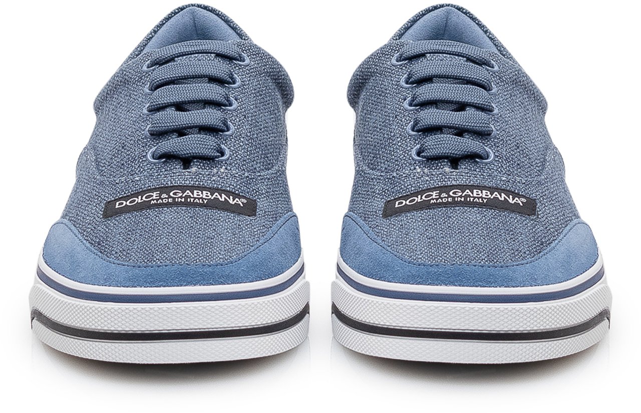 Dolce & Gabbana Sneaker Bassa in Tessuto con Lacci Blauw
