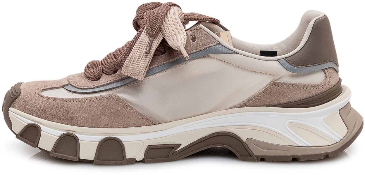 Dolce & Gabbana Sneaker Bassa con Inserti e Maxi Logo Laterale Taupe