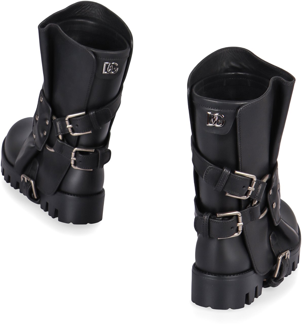 Dolce & Gabbana Rubber and leather boots Zwart
