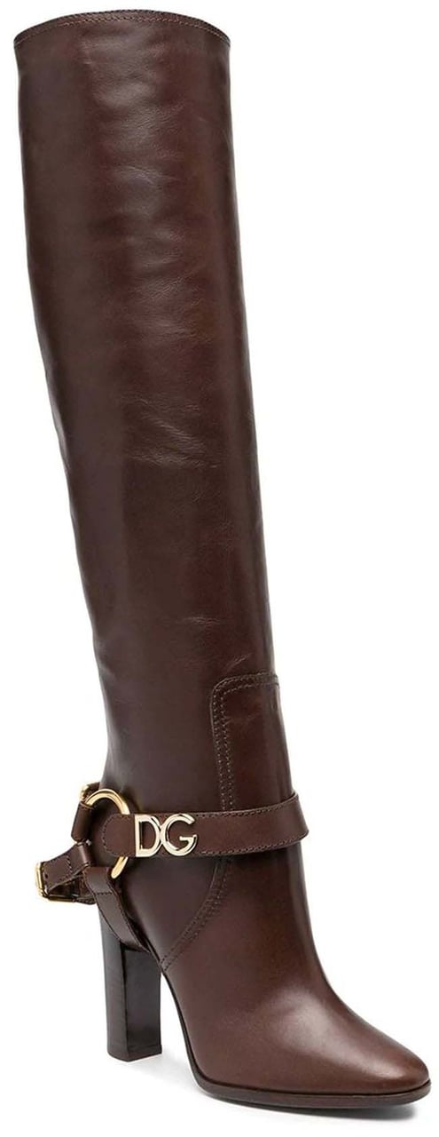 Dolce & Gabbana Dolce & Gabbana Leather Knee Boots Bruin