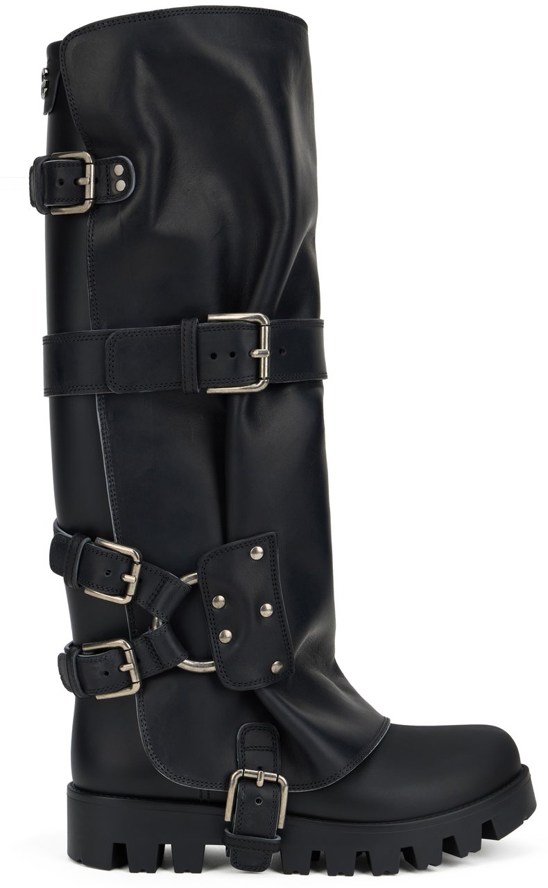 Dolce & Gabbana Leather biker boots Zwart