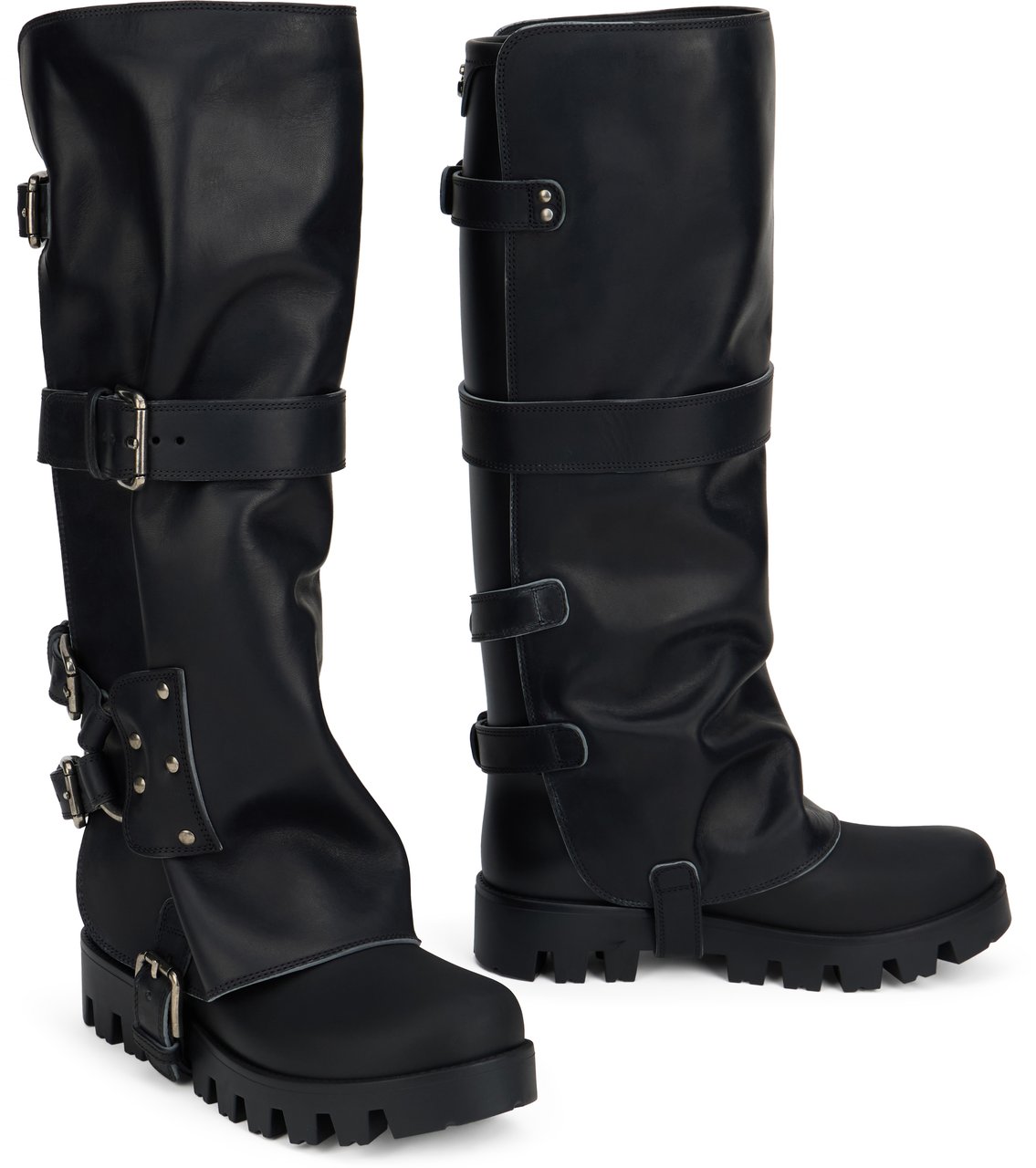 Dolce & Gabbana Leather biker boots Zwart