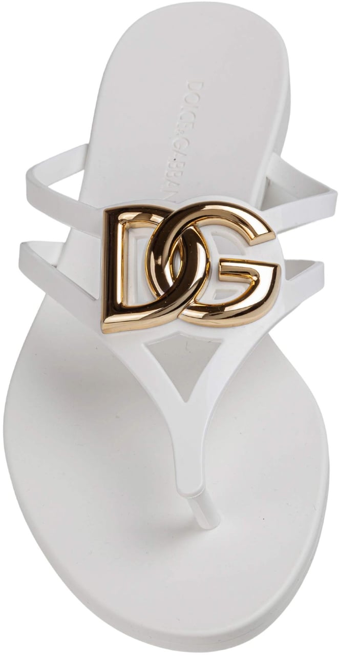 Dolce & Gabbana Dolce & gabbana rubber beachwear slides, white Wit