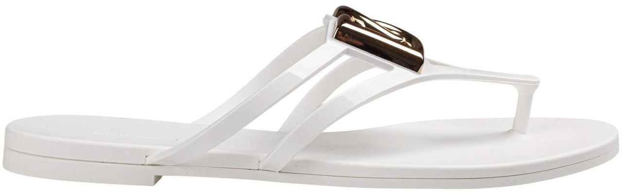 Dolce & Gabbana Dolce & gabbana rubber beachwear slides, white Wit