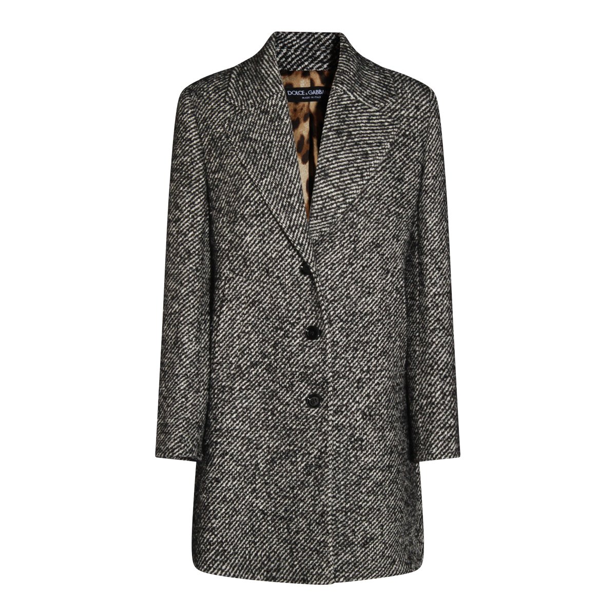 Dolce & Gabbana Grey Wool Coat Grijs