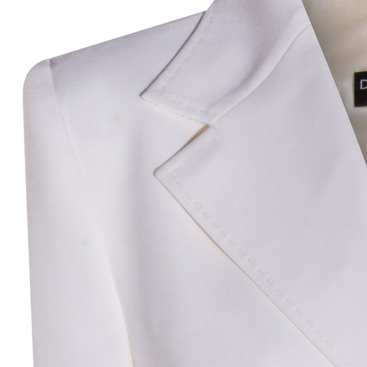 Dolce & Gabbana Double-Breasted White Wool Blazer with Structured Lapel Wit