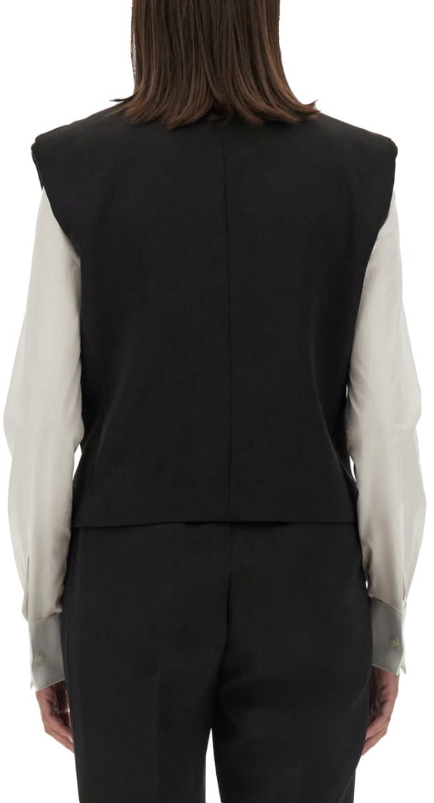 Dolce & Gabbana Double-Breasted Sleeveless Jacket Zwart