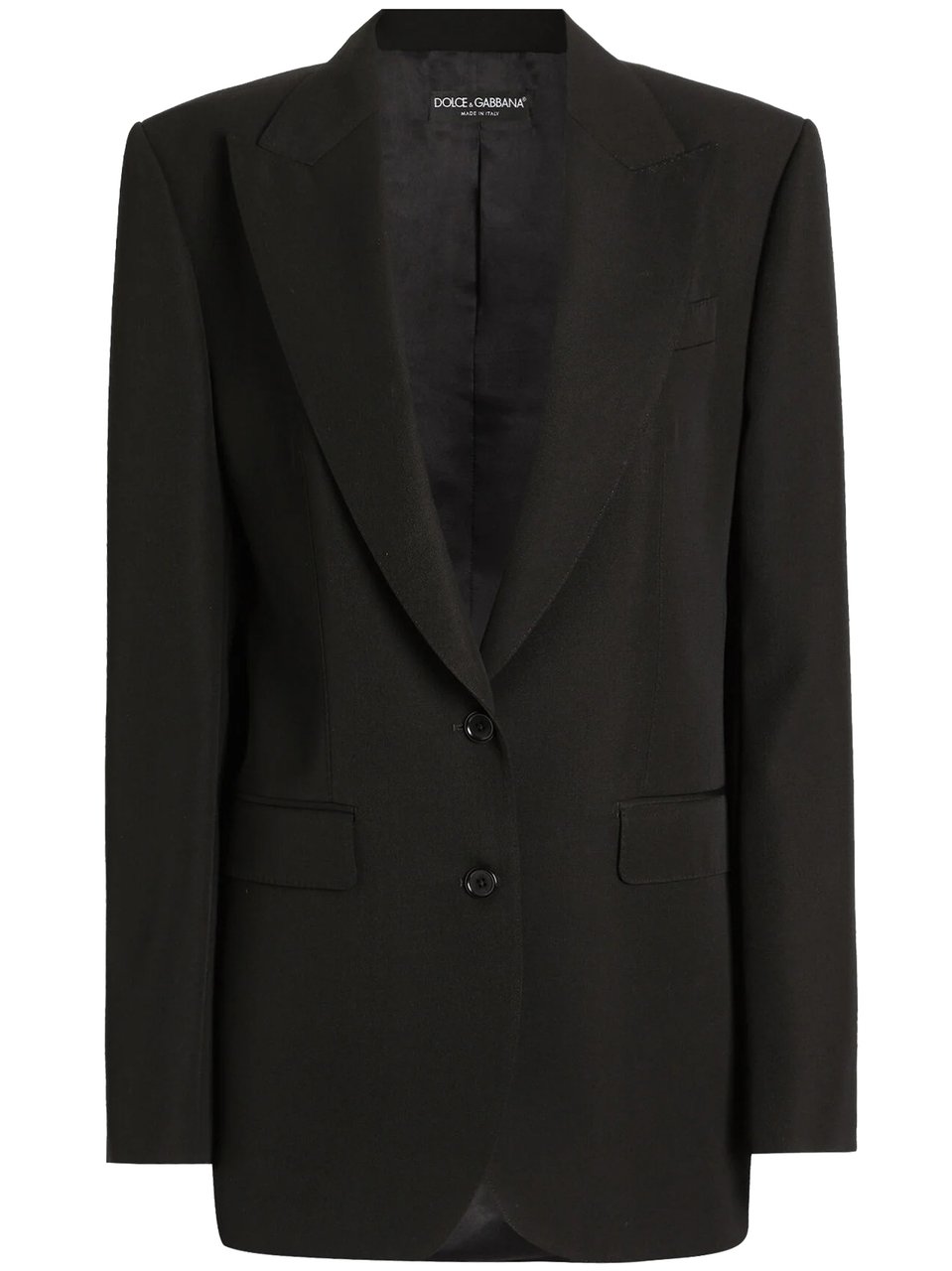 Dolce & Gabbana Tailored Black Wool Notch Lapel Blazer Zwart