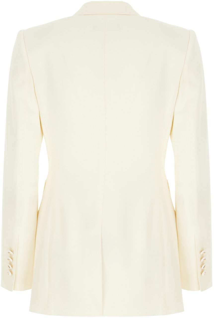 Dolce & Gabbana Dolce&gabbana Ivory stretch wool blazer Neutraal