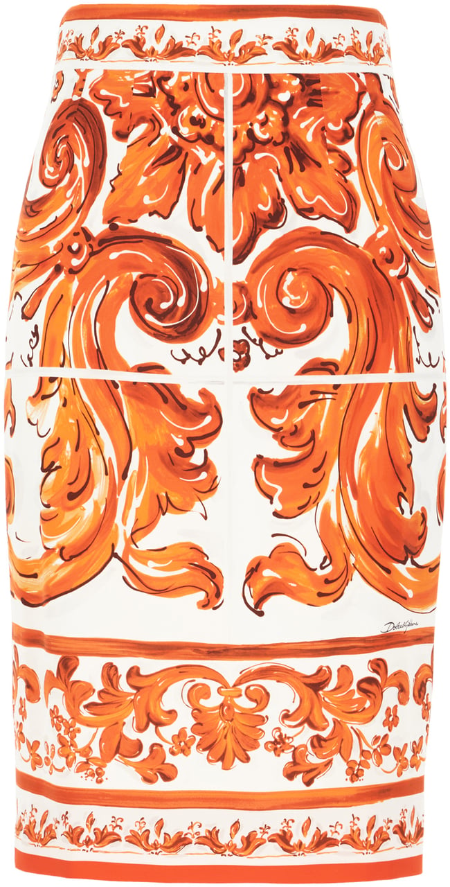 Dolce & Gabbana Dolce&gabbana Printed stretch silk skirt Divers