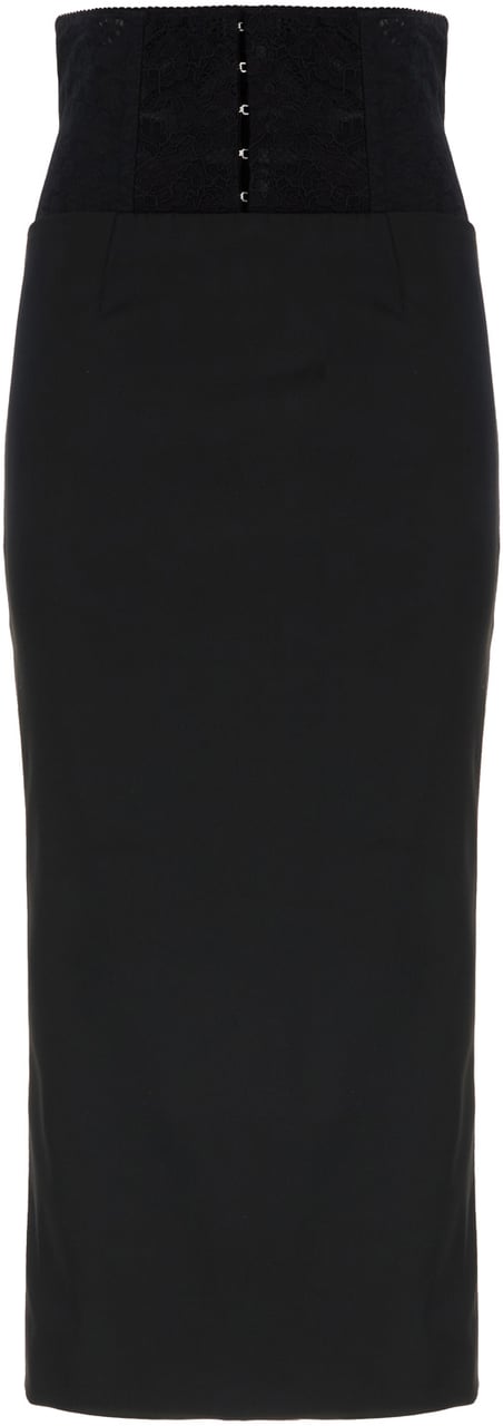 Dolce & Gabbana Dolce&gabbana Black stretch viscose blend skirt Zwart