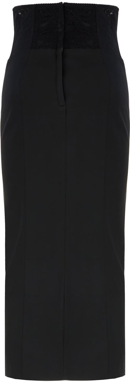 Dolce & Gabbana Dolce&gabbana Black stretch viscose blend skirt Zwart