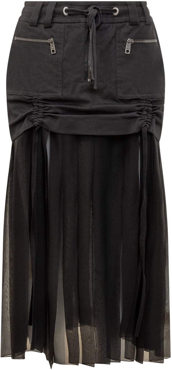 Dolce & Gabbana Gonna Dolce & Gabbana con Inserti in Chiffon Zwart