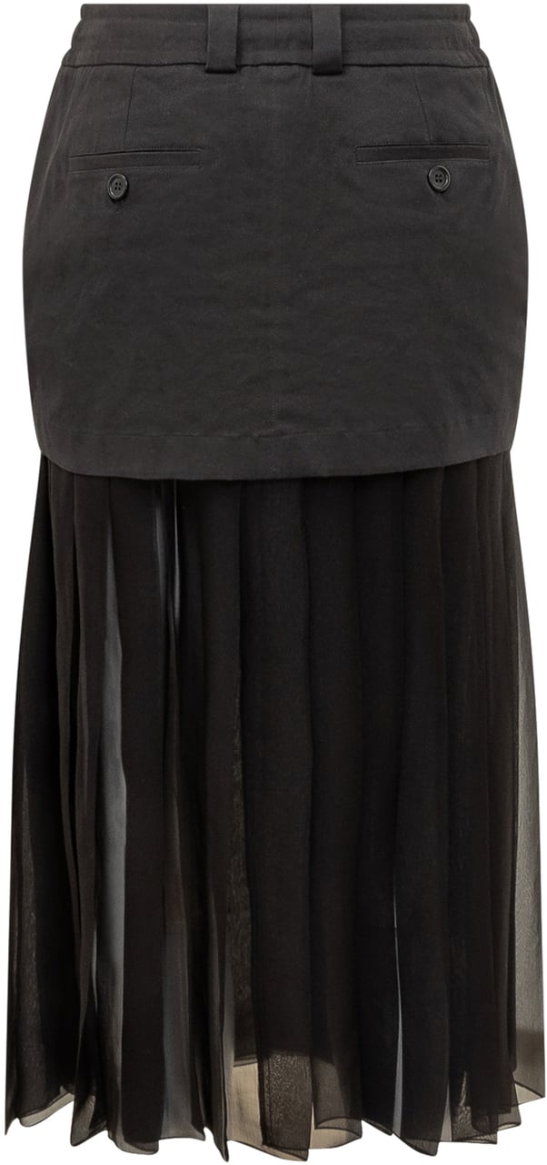 Dolce & Gabbana Gonna Dolce & Gabbana con Inserti in Chiffon Zwart