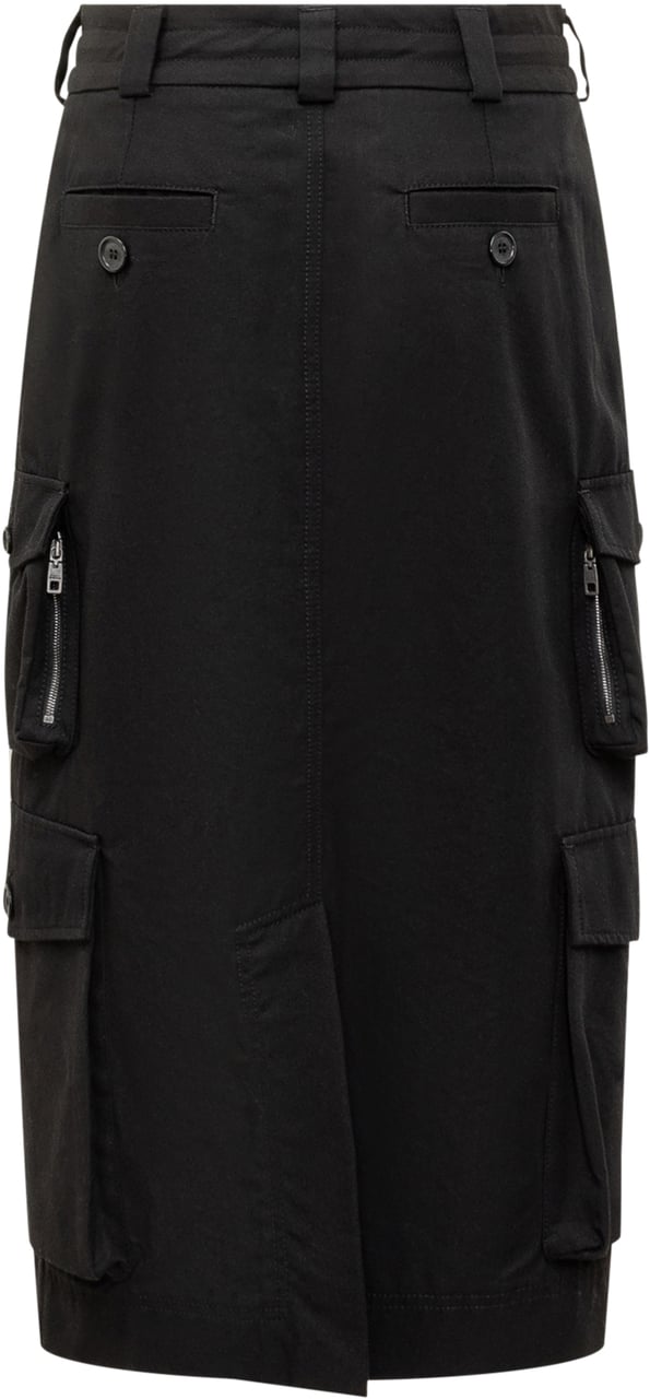 Dolce & Gabbana Gonna Cargo Dolce & Gabbana in Cotone Nero Zwart
