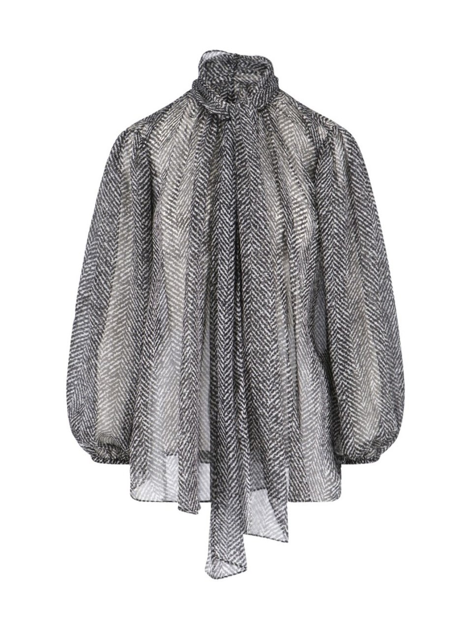 Dolce & Gabbana Silk Chiffon Shirt – Black Zwart
