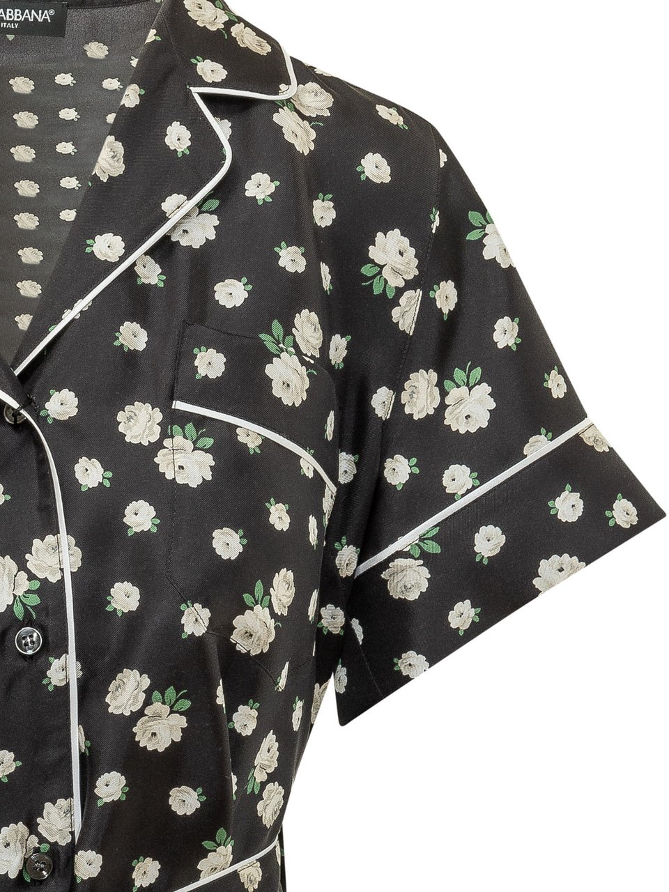 Dolce & Gabbana Camicia con Colletto a Rever e Cintura Zwart