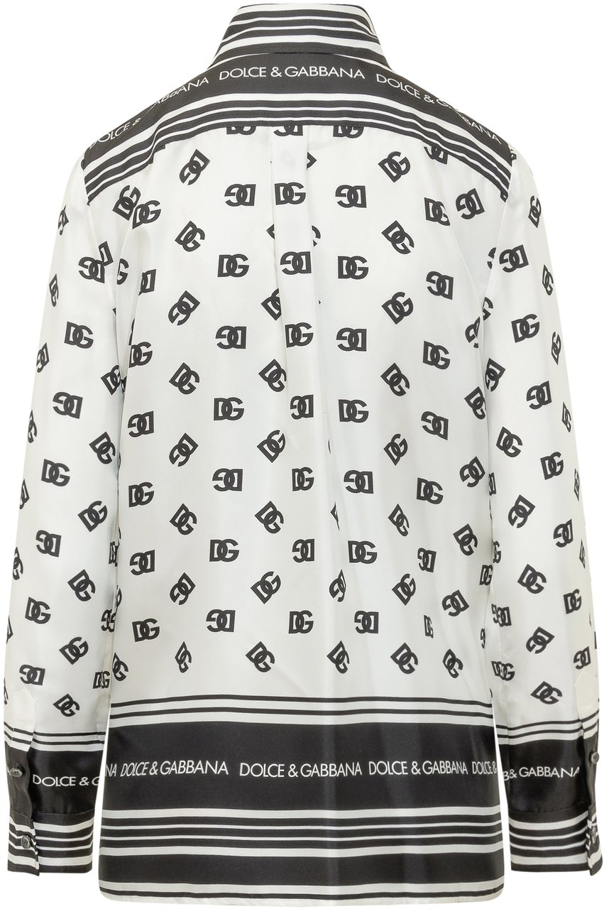 Dolce & Gabbana Camicia A Righe Grafiche Zwart