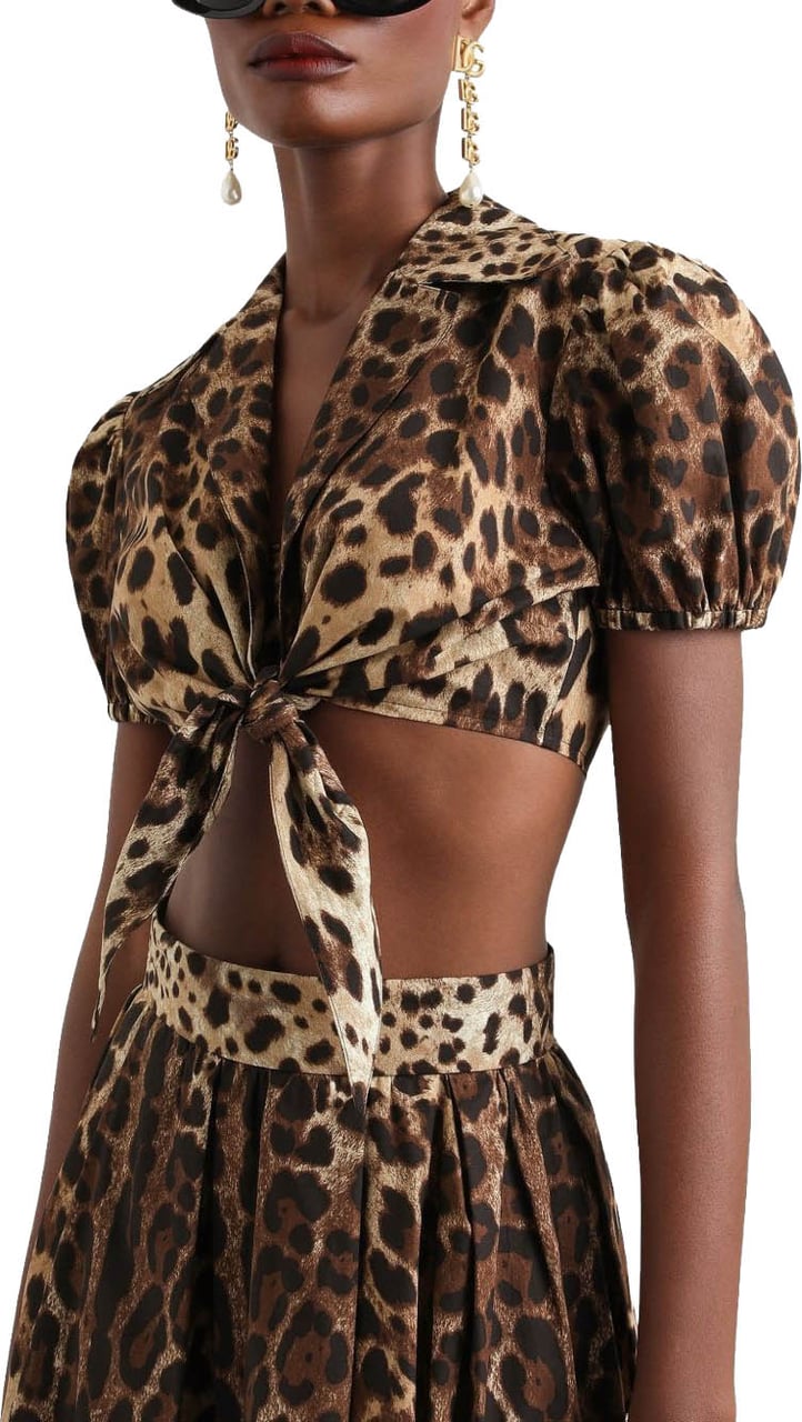 Dolce & Gabbana Shirts Leopard Print Beige