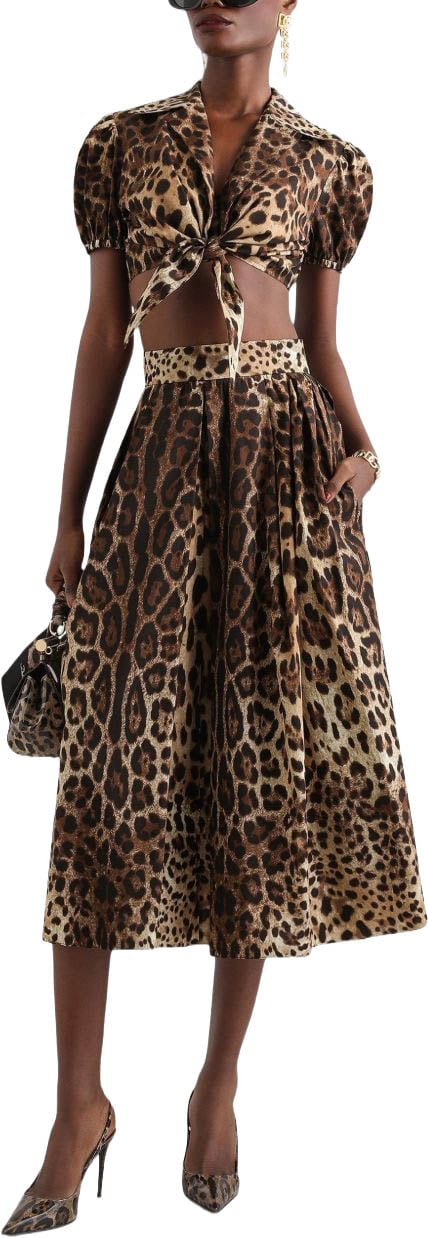 Dolce & Gabbana Shirts Leopard Print Beige