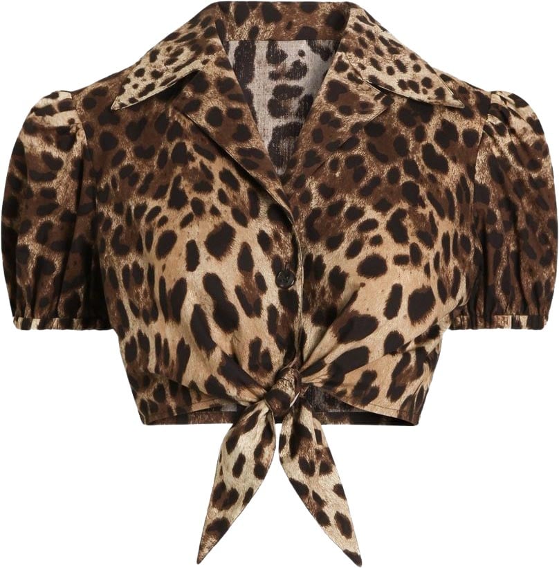 Dolce & Gabbana Shirts Leopard Print Beige