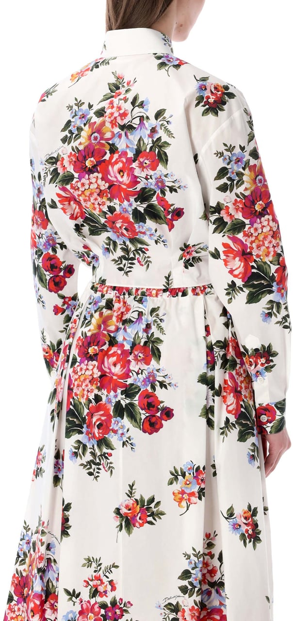 Dolce & Gabbana Shirt Mazzo Di Fiori White Multicolor Print Wit