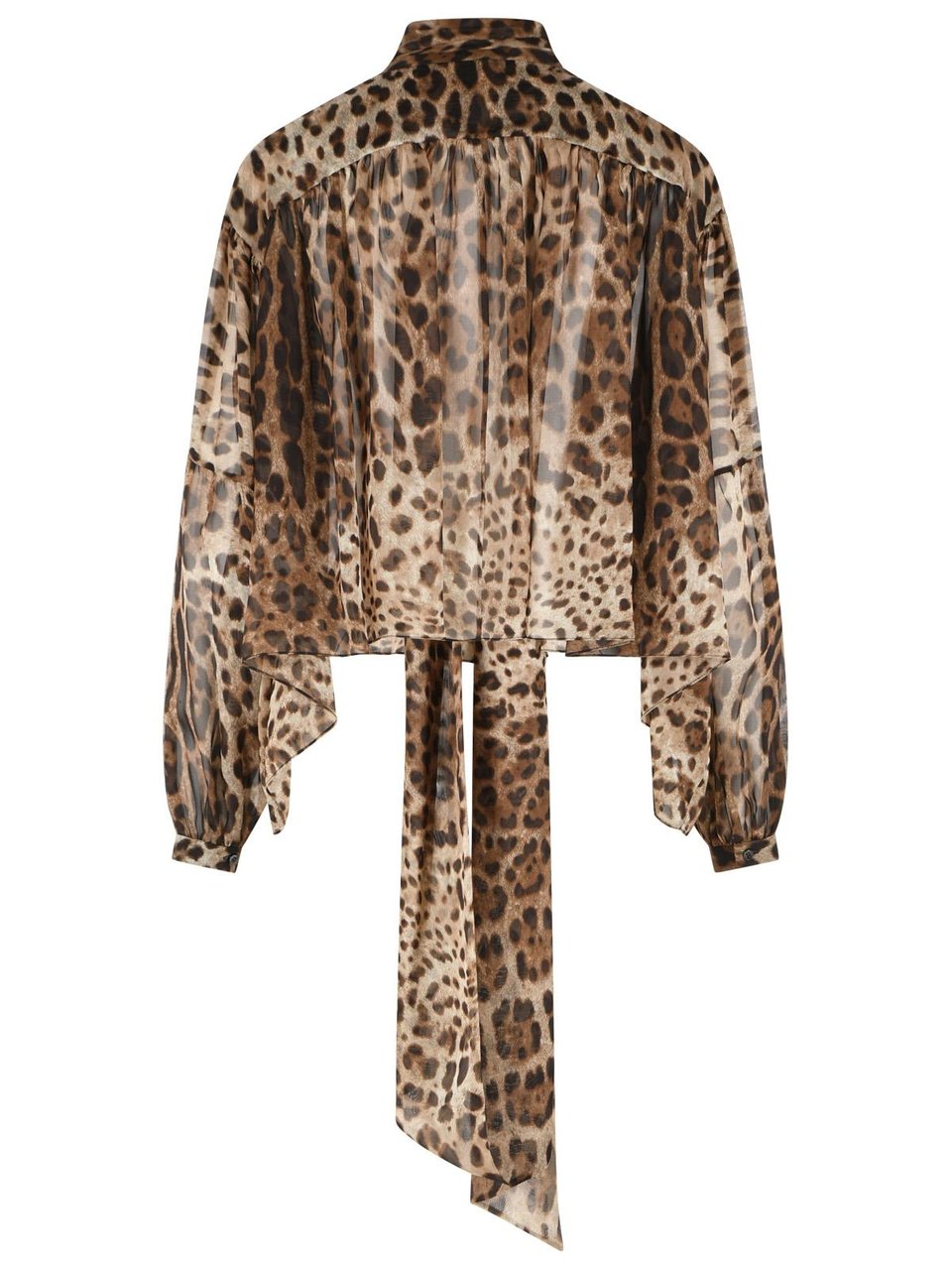 Dolce & Gabbana Leopard Print Silk Shirt Bruin