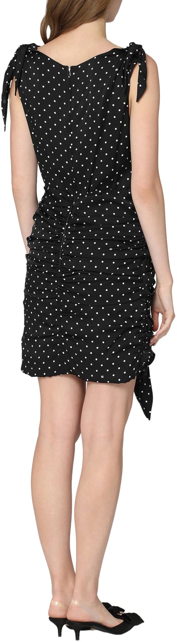 Dolce & Gabbana Polka-dot print silk mini dress Zwart