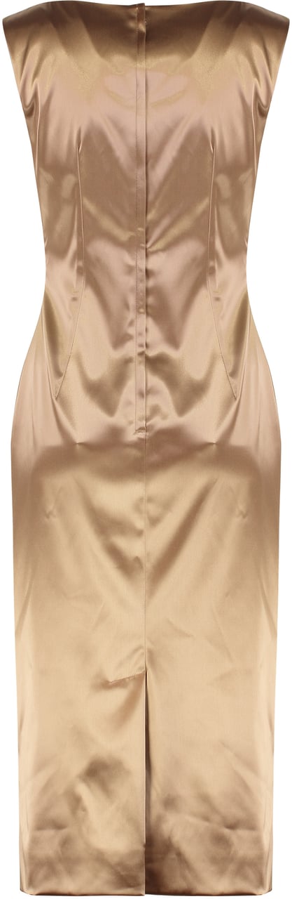 Dolce & Gabbana "Stretch satin long dress" Metallic