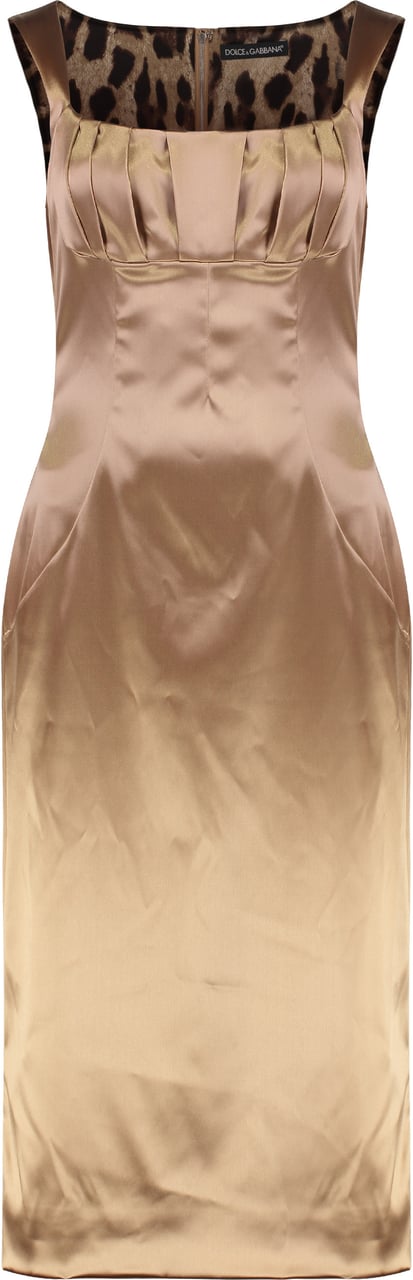 Dolce & Gabbana "Stretch satin long dress" Metallic