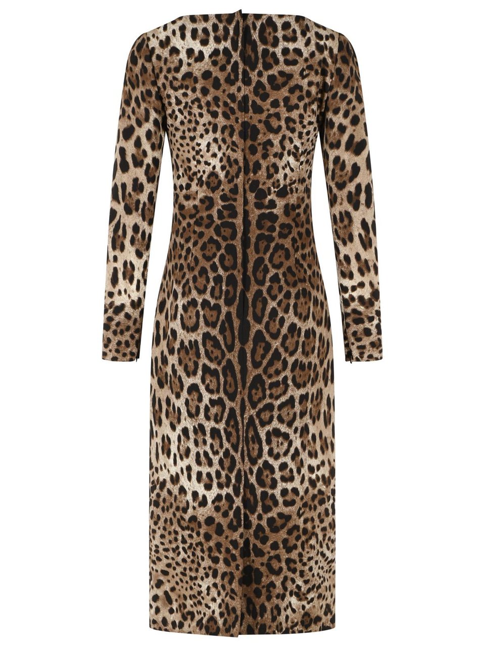 Dolce & Gabbana Leo Print Stretch Viscose Dress Zwart