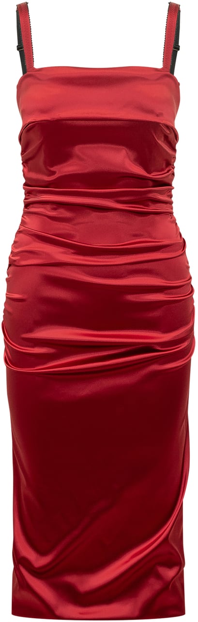 Dolce & Gabbana Abito Lungo Drappeggiato Rood