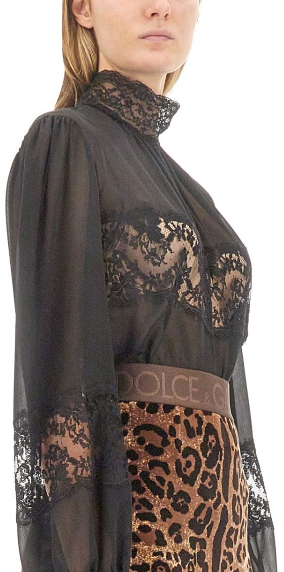 Dolce & Gabbana Turtleneck Blouse Zwart