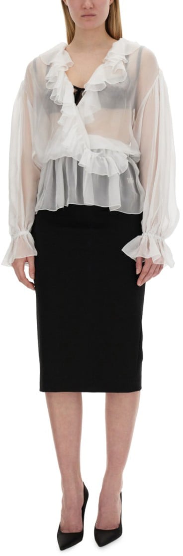 Dolce & Gabbana Chiffon Blouse With Ruffles Wit