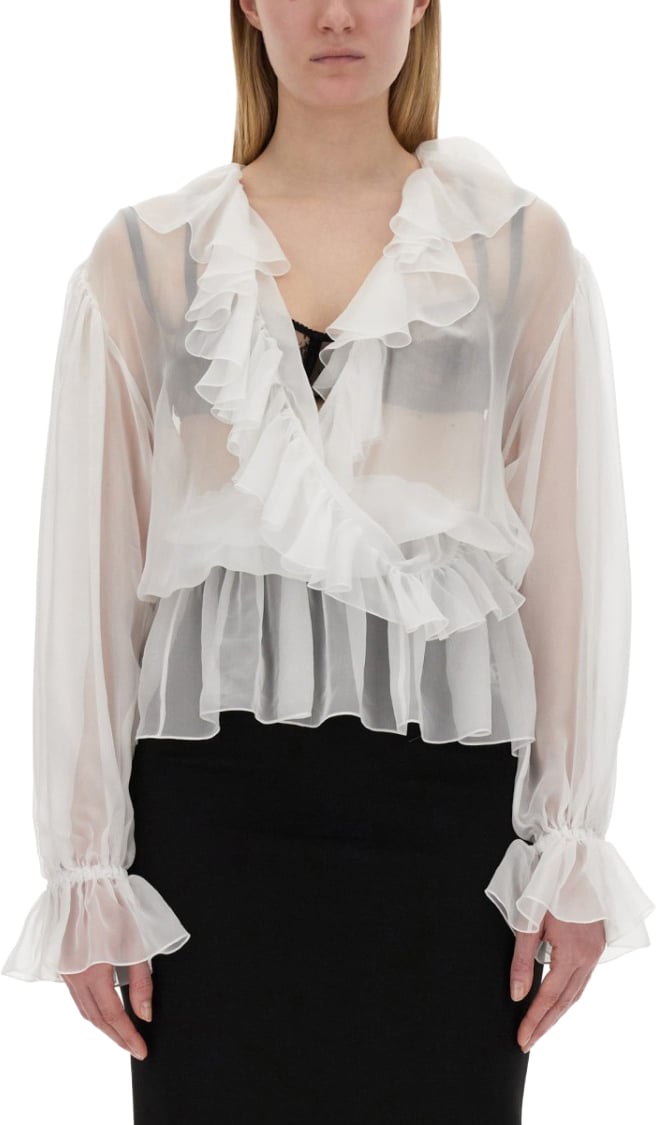 Dolce & Gabbana Chiffon Blouse With Ruffles Wit