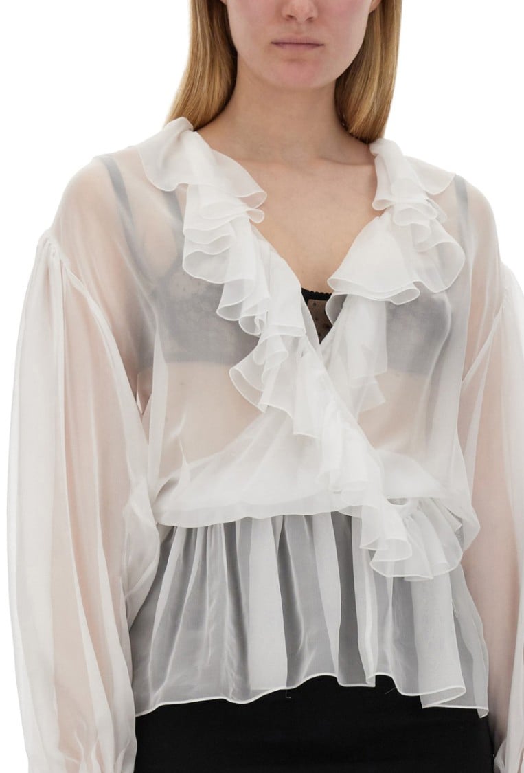 Dolce & Gabbana Chiffon Blouse With Ruffles Wit