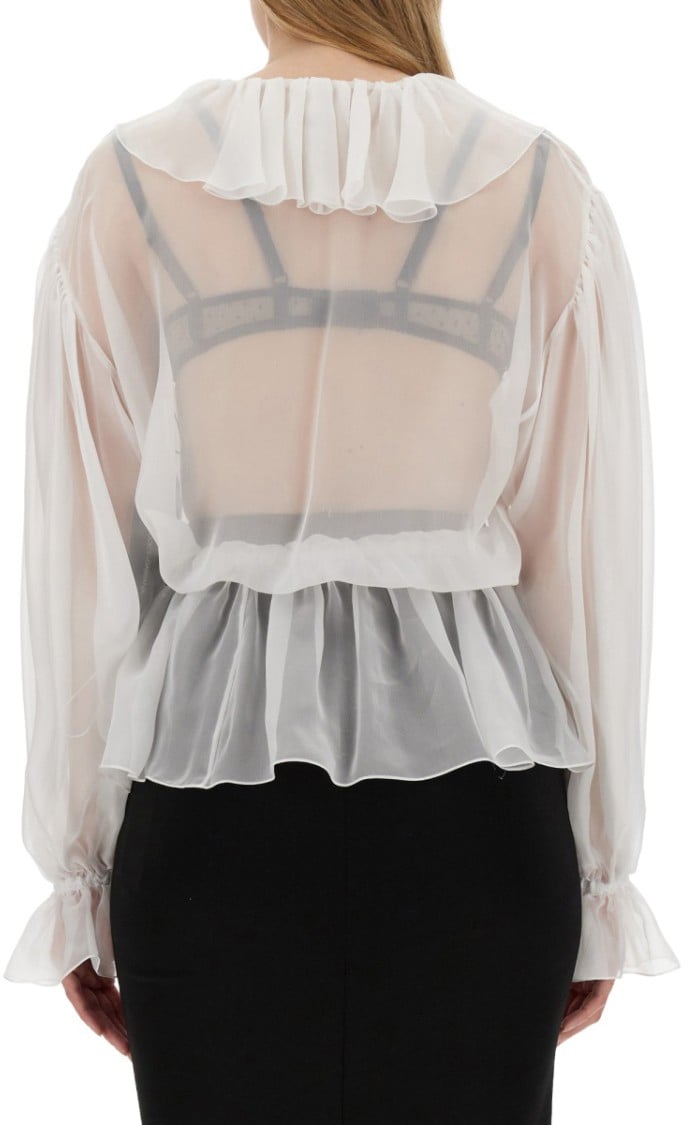 Dolce & Gabbana Chiffon Blouse With Ruffles Wit