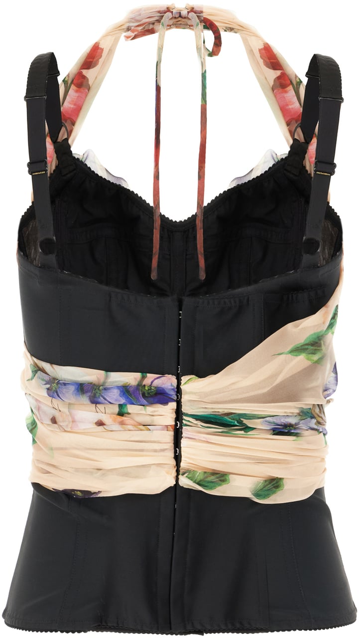 Dolce & Gabbana Dolce&gabbana Printed stretch silk blend top Divers